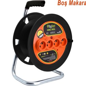Resim Bylion Boş Makara Sarım Makarası Kapaksız 4 Prizli Seyyar Kablo Makarası 
