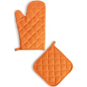 Resim Yanmaz Fırın Eldiveni Ve Fırın Tutacağı 1 Eldiven 1 Tutacak Turuncu 