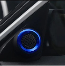 Resim Honda Civic 2016-2019 İçin Mavi Renk Daire Hoparlör Çercevesi 2 Adet 