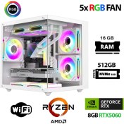 Resim Xaser Eco X70 Ryzen 5 5500 16GB Ram 512GB M.2 Nvme SSD 8gb RTX5060 Oyuncu Masaüstü Bilgisayarı 