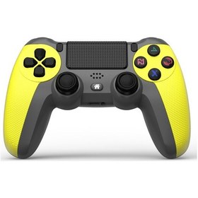 Resim Sones Km048 Ps4 İçin Bluetooth Kablosuz Oyun Kumandası 4.0 Işık Çubuğuyla Limon Sarısı 