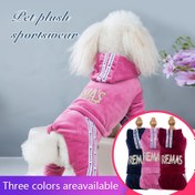 Resim Yumuşak ve Konforlu Köpek Sweat - Plüş Pet Onesie ile "REMAM" Dikiş, Hafif ve Sıcak, Küçük ve Orta Boy Köpekler için İdeal, Pembe, Lacivert ve Bordo ile Çiçek Desenleri ile Mevcut 