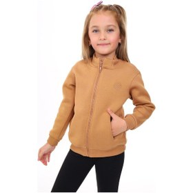 Resim Toontoy Kız Çocuk Nakışlı Hırka Kahverengi 