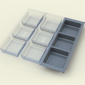 Resim Mutfak Çekmece Içi Kaşıklık, Antrasit Üç Bölmeli Modül 16cm X 48cm Antrasit 