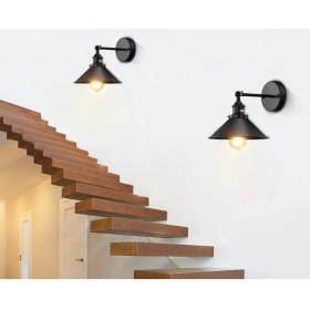 Resim Mylights Retro Rustik Vintage Mat Siyah Aplik Mafslı Duvar Lambası Tek Fiyatıdır 
