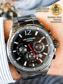 Resim Lee Cooper Full Antrasit Koyu Gri Füme Kronometreli Takvimli Erkek Kol Saati Lc07067.050 