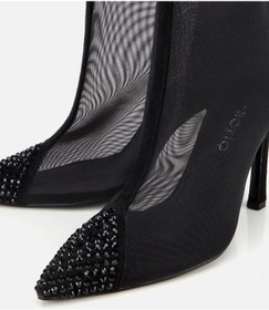 Resim Hotiç Kadın Siyah Transparan Taş Detaylı Bilekte Topuklu Bot 01boh315020a100 01boh315020a100 Siyah 