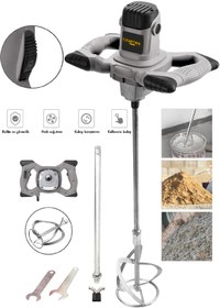 Resim CRAFTERTOOLS Germany Bakır Sargı 6 Kademe Devir Ayarlı Elektirikli Alçı Boya Ve Harç Karıştırıcı Mikser 