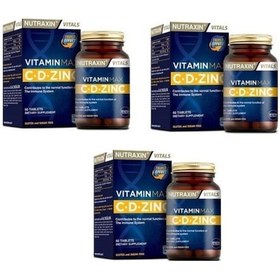 Resim Nutraxin Vitamin Max C + D Zinc 3 x 60 Tablet 
