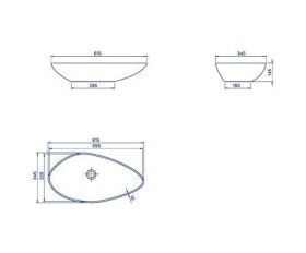 Resim Turkuaz Olive Tezgahüstü Lavabo 61 36 Cm Beyaz 