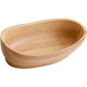 Resim Suntek Ahşap Salata Kasesi Dalgalı Servis Tatlı Meyve 15x8x4cm 