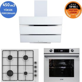 Resim Ferre Ve AFM Tech EL066 + FM7701 + FM3251W Moone Turbolu Beyaz Ankastre Set 