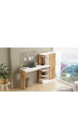 Resim Robin Home Çocuk Genç Kitaplıklı Çalışma Masası Çam Beyaz 