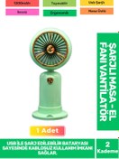 Resim Fantazer Ultra Sessiz 2 Kademeli Hafif Kablosuz 1200mAh Pervane Taşınabilir Usb Şarjlı Masa El Fan Vantilatör 