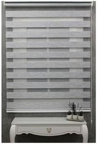 Resim Nursu Perde Gri Bambu Stor Zebra Perde Etek Dilimsiz Gri-170 x 260 