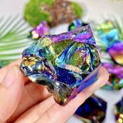 Resim 1 adet/3 adet Aura Obsidyen Ham Taşlar: 20-50g, Doğal Değerli Taşlar, DIY Mineralleri, Sim, Doğum Günü Hediyeleri için Mükemmel, Kadın Hediyesi, Sahne & Masa Dekorasyonu, Süsler, Masa Dekoru 