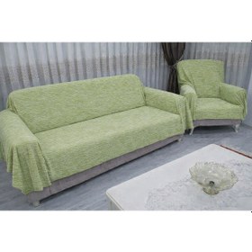 Resim Mandaş Şönil Dokuma Koltuk Örtüsü Maxi Takım 3+3+1+1 A Yeşil Yeşil 