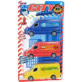 Resim Nilly Toys NZM-268 Nizam, 3'Lü Minibüs (Ambulans,Polis,İtfaiye) 
