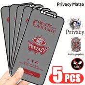 Resim 5 adet Mat Seramik Gizlilik Ekran Koruyucu iPhone 16/ 15/ 14/ 13/ 12/11 Pro Max/ Mini/ Plus için Anti-gözleme Filmi iPhone X/ XR/ XS MAX Cam Değil 