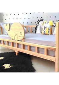 Resim Markaawm Markaawm Premium Balina Montessori Yatak Doğal Çam Çocuk Karyola Akçaağaç 