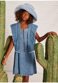 Resim Mayoral Kız Çocuk Kot Yelek 6352 Mavi 