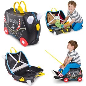 Resim Trunki Korsan Pedro Binilen ve Sürülen Çocuk Bavulu 