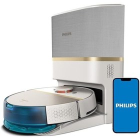 Resim Philips Homerun 7000 Serisi Aqua XU7100/02 Çöp İstasyonlu Beyaz Gold Akıllı Robot Süpürge (Outlet) 