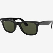 Resim RAY-BAN 0RB2140 Wayfarer Yeşil Camlı Unisex Siyah Güneş Gözlüğü 