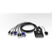 Resim Aten Cs22U 2 Port Usb Vga Mini Kwm Switch 2 Pc /1 Monitör 