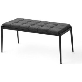 Resim Bench Puf Metal Ayaklı Keten Kumaş 40cmx95cm 
