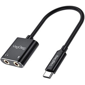 Resim VegGieg Type-C Ses Kartı 3.5mm Kulaklık ve Mikrofon Girişli V-K105 