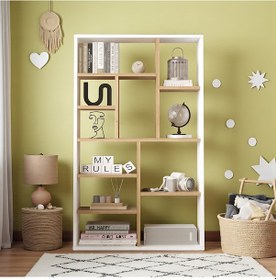 Resim Robin Home Çocuk Genç Odası Kitaplık 124cm Sepet-beyaz Beyaz 