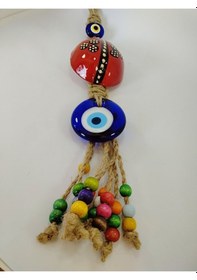 Resim Nazar Boncuğu Duvar Dekoru Seramik Uğur Böceği El Yapımı Hediyeli 