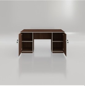 Resim Kenzlife Ofis Masası Kuma Kengo Cvz 75 150 80 Kilitli Kapaklı Dolap Çiftli Eşkenar Bilgisayar Çalışma Masası 