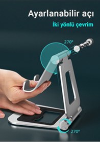 Resim Mühlen T5 Ayarlanabilir Ergonomik Telefon Tablet Tutacağı Askısı Standı Füme Renk 