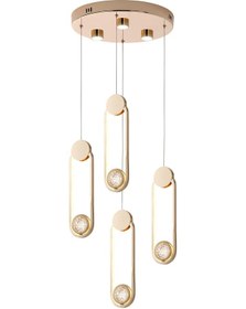 Resim Beckett 4'lü Kristal Top Başlıklı Gold Sarkıt Led Avize Gold 