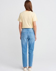 Resim Dilvin 71786 Slim Denim Mom Pantolon-açık Mavi Açık Mavi 