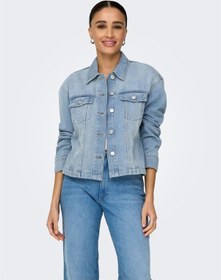 Resim Onlmıka L/s Dnm Jkt Akm Moch Kadın Light Blue Denim Ceket - 15352316 Denim 