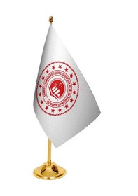 Resim Masa Üstü Çevre Bakanlığı Bayrağı + Pirinç Direk Masa Bayrak Seti 