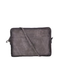 Resim Leeds 14 İnç Apple Uyumlu MacBook Ve Pc , Hakiki Deri, El Yapımı Kılıf, Gölgeli Gri Gri 