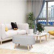 Resim stillola ram's puf small bench ayak uzatma ahşap retro ayak sandıklı puf bench 