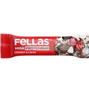 Resim FELLAS Yüksek Protein Bar - Hindistan Cevizli ve Kakaolu 45g 
