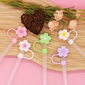 Resim 1 adet/5 adet Yumuşak Çiçek Şekilli Silikon Pipet Ucu Kapakları, Yeniden Kullanılabilir Toz Geçirmez Sızdırmaz Pipet Tıkaçları, Bardak Aksesuarları 