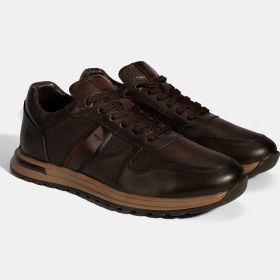 Resim Desa Erkek Kahve Bağcıklı Deri Sneaker 