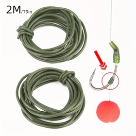 Resim 2m Silikon Anti-Tangle Rig Tubing Carp Balıkçılığı için - Güvenlikli Kurşun Klips Sistemi, 0.8mm Kalınlık, Yeşil, Yüksek Sıcaklık Dayanımı, Hassas Döküm ve Koruma için İdeal 