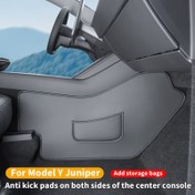 Resim Tesla Model Y için Ceviz Araç Konsol Kalkış Pedi, Depo Çantası Eklemeli, Konsol Koruma Pedi, İç Mekan Aşınma Pedi, Kir Önleyici Ped, 2'li Set. Sadece Sol Direksiyonlu Araçlar İçin Uygun! 
