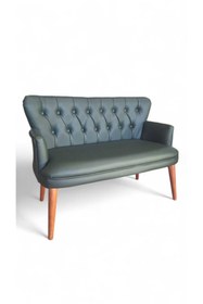 Resim ARYANS HOME Yeşil Deri Ahşap Ayaklı Ofis Koltuk Takımı Büro Koltuk Ve Kanepeleri Deri Ofis Büro Mobilyası 