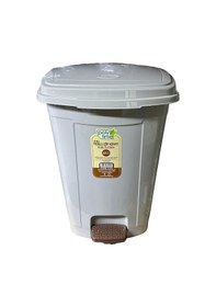 Resim Polytime Pedallı Basmalı Çöp Kutusu Kovası / Çıkarılabilir İç Kovalı / Krem / 32 Litre / 47x35x35 Cm. Krem 