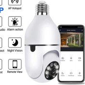 Resim Wifi 360 Panoramik Ampul Kamera Güvenlik Kamerası Çift Wifi 360 Derece Gece Görüşlü 
