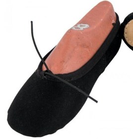 Resim SEGAH TASARIM Siyah Bez Bale Ayakkabısı Patiği - Çift Taban 